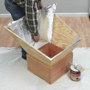 11. Glue the reflective sheeting inside the base and reflector, overlapping the corners so all…